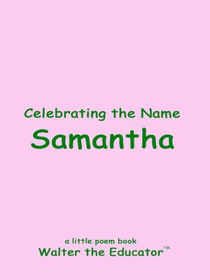 cover image of Celebrating the Name Samantha